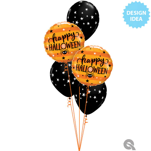 HALLOWEEN SPIDER AND STARS BALLOON Anagram Halloween Balloons Bonjour Fete - Party Supplies