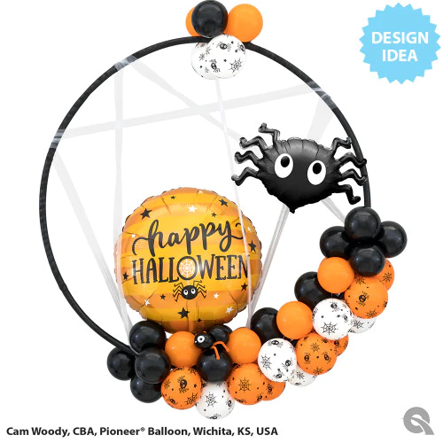 HALLOWEEN SPIDER AND STARS BALLOON Anagram Halloween Balloons Bonjour Fete - Party Supplies