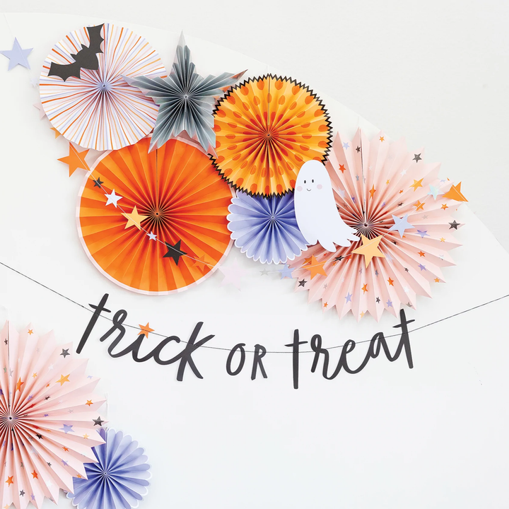 HALLOWEEN TRICK OR TREAT PARTY FAN SET My Mind’s Eye Halloween Party Supplies Bonjour Fete - Pastel Halloween Party Supplies