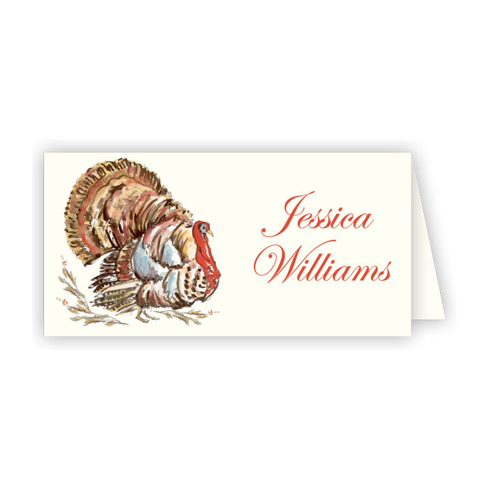 HANDPAINTED TURKEY PLACE CARDS Rosanne Beck Collections Thanksgiving Party Supplies Bonjour Fete - Party Supplies