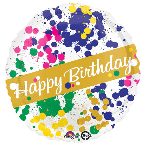 HAPPY BIRTHDAY SPLATTER BALLOON LA Balloons Bonjour Fete - Party Supplies