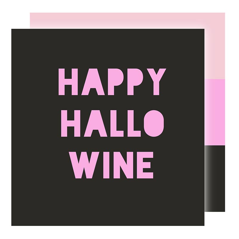 HAPPY HALLOWINE BEVERAGE NAPKINS Slant Collections by Creative Brands Halloween Party Supplies Bonjour Fete - Party Supplies
