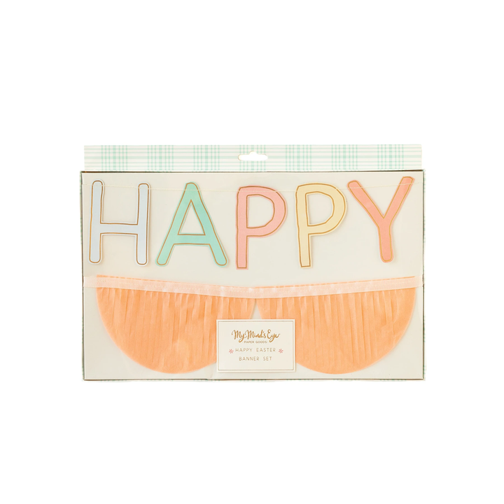 HAPPY EASTER FRINGED BANNER SET My Mind's Eye Garlands & Banners Bonjour Fete - Party Supplies