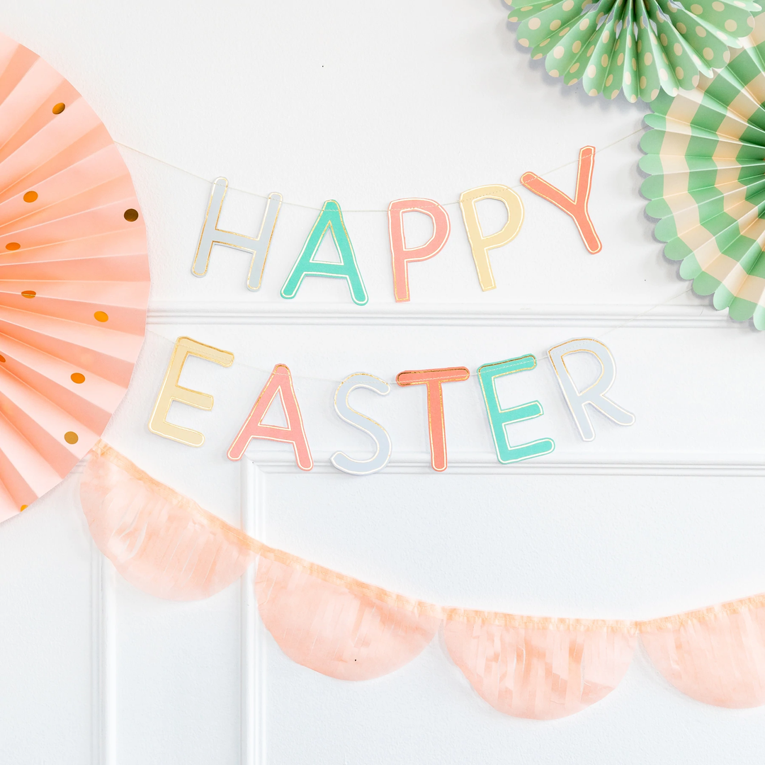 HAPPY EASTER FRINGED BANNER SET My Mind's Eye Garlands & Banners Bonjour Fete - Party Supplies
