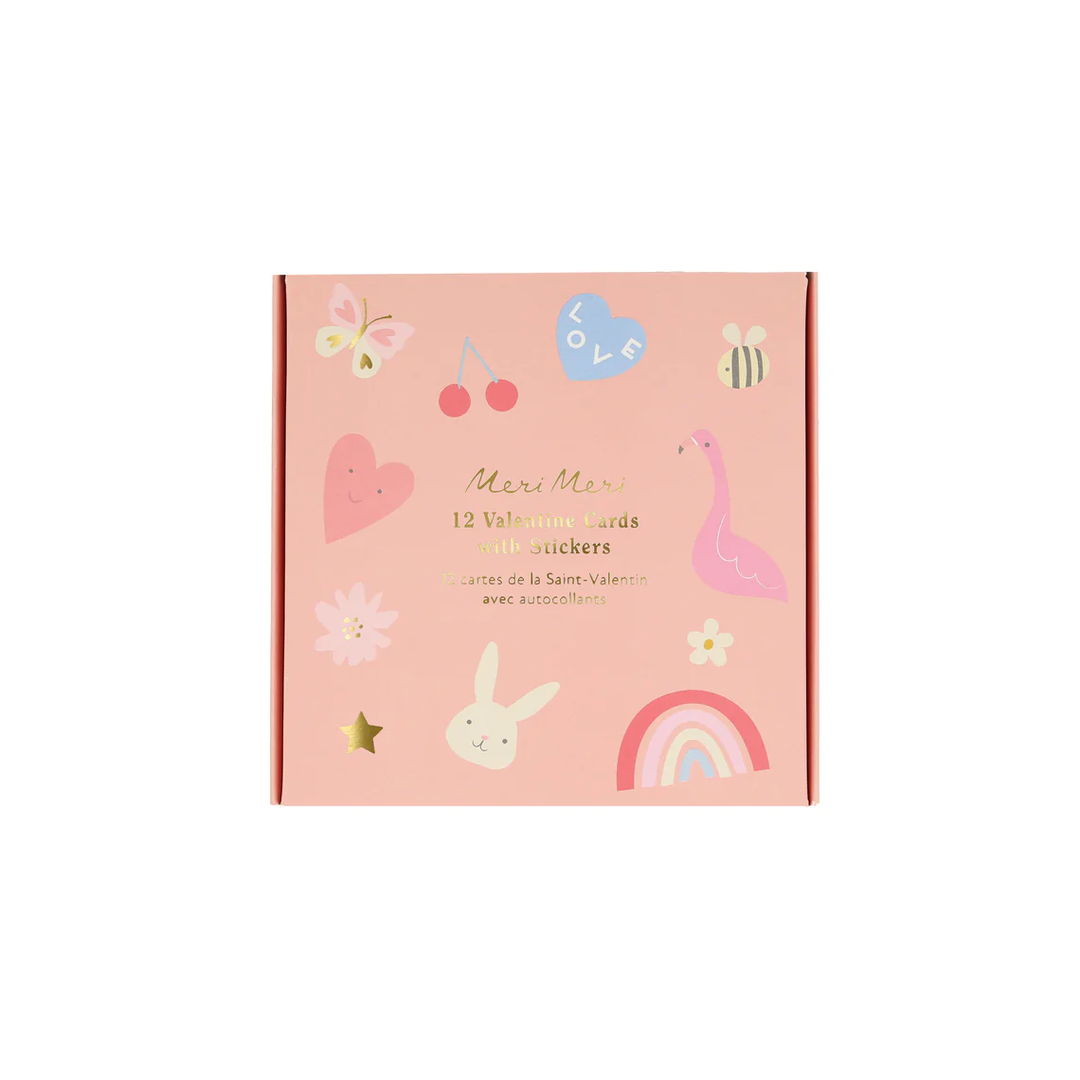 Heart Concertina Valentine Cards & Stickers Bonjour Fete Party Supplies Valentine's Day Cards