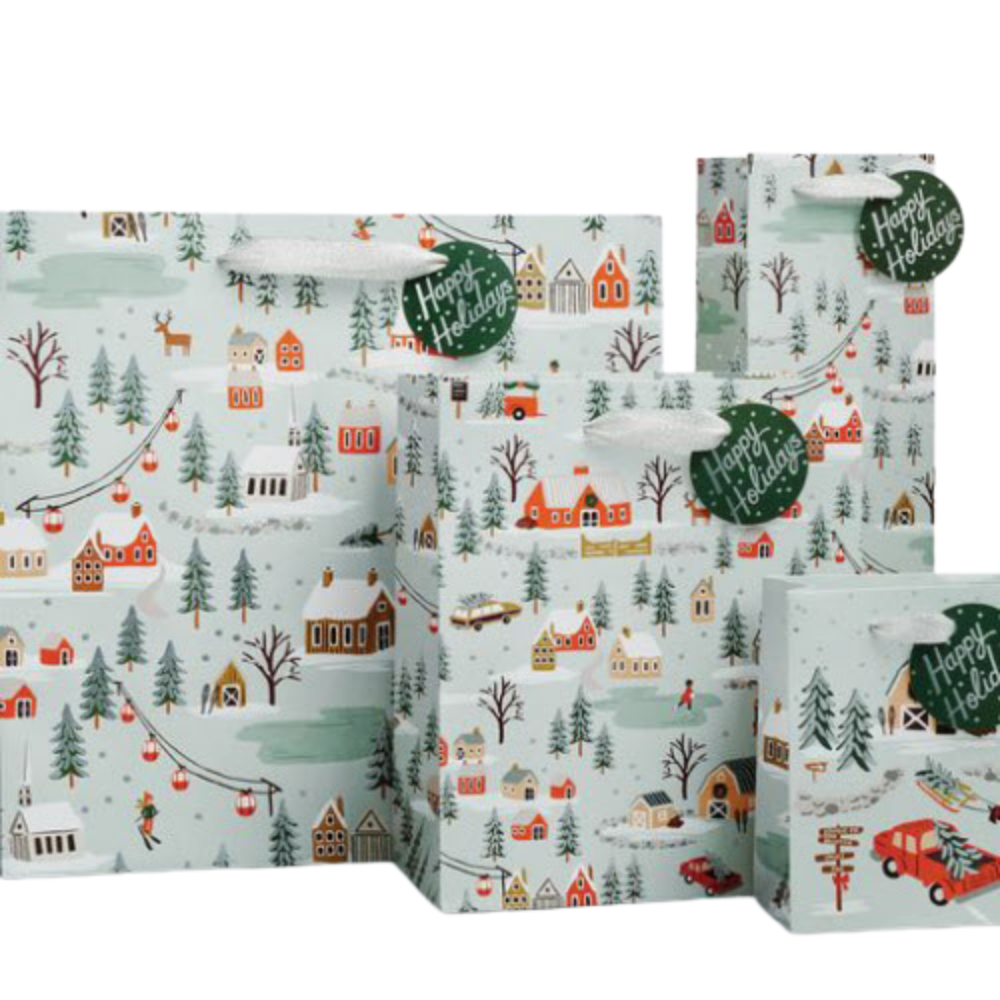 HOLIDAY VILLAGE GIFT BAG Rifle Paper Co Gift Bag Bonjour Fete - Party Supplies