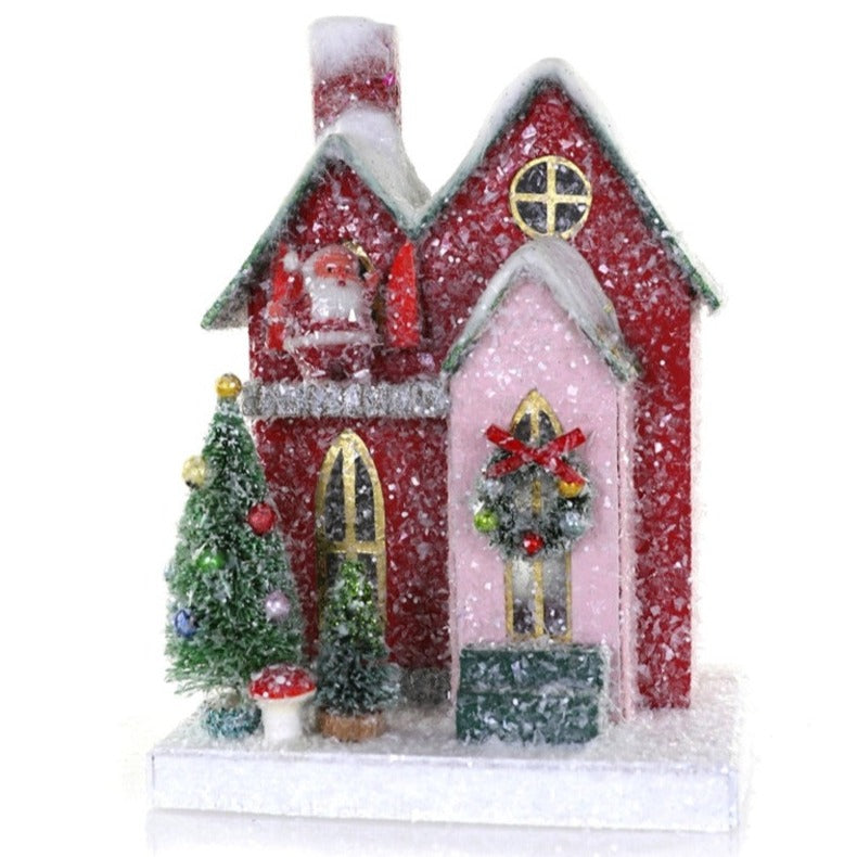 PETITE RED HOUSE BY CODY FOSTER Cody Foster Co. Christmas House Bonjour Fete - Party Supplies