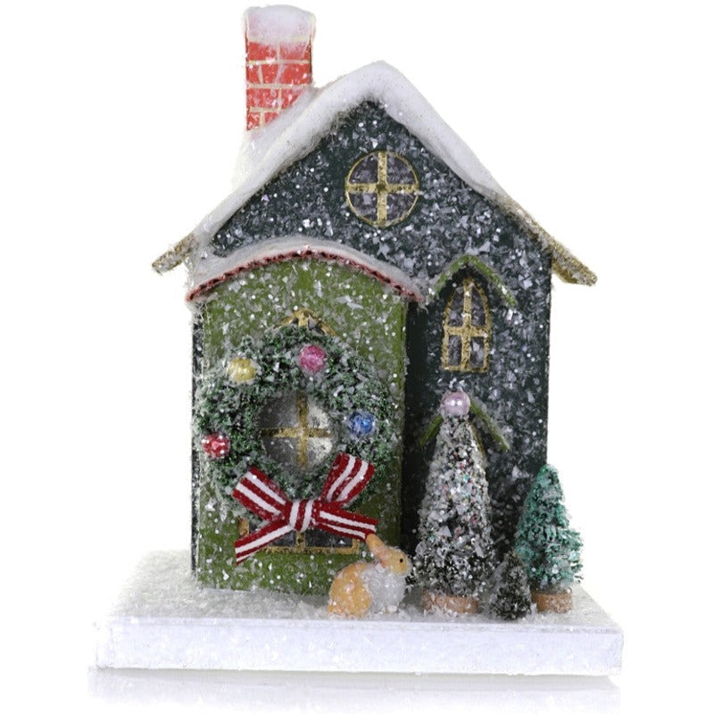 PETITE GREEN HOUSE BY CODY FOSTER Cody Foster Co. Christmas House Bonjour Fete - Party Supplies