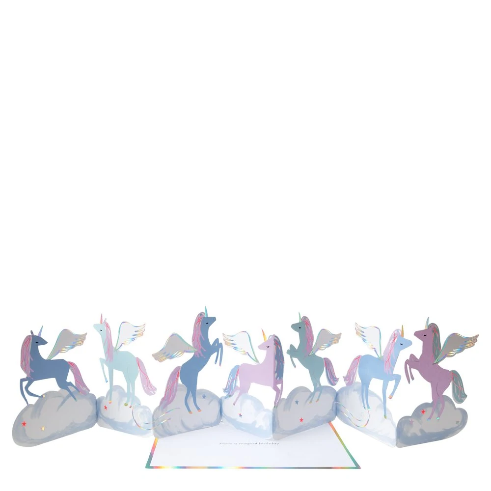 PEGASUS CONCERTINA CARD Meri Meri Greeting Card Bonjour Fete - Party Supplies
