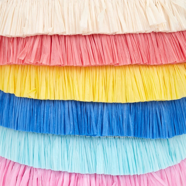 RAFFIA FRINGED WOVEN BAG Meri Meri Dress Up Bonjour Fete - Party Supplies