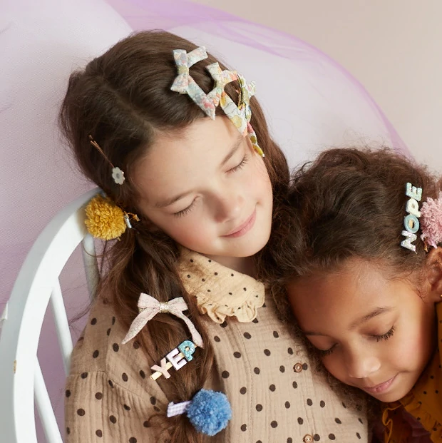 FLORAL BOW HAIR CLIPS Meri Meri Kid's Accessories & Costumes Bonjour Fete - Party Supplies