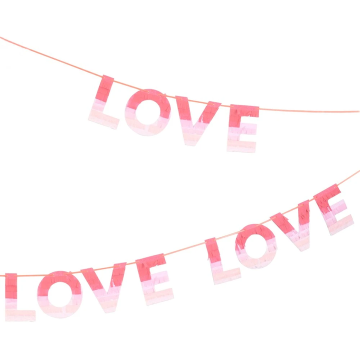 LOVE GARLAND IN OMBRE TISSUE FRINGE Meri Meri Garlands & Banners Bonjour Fete - Party Supplies