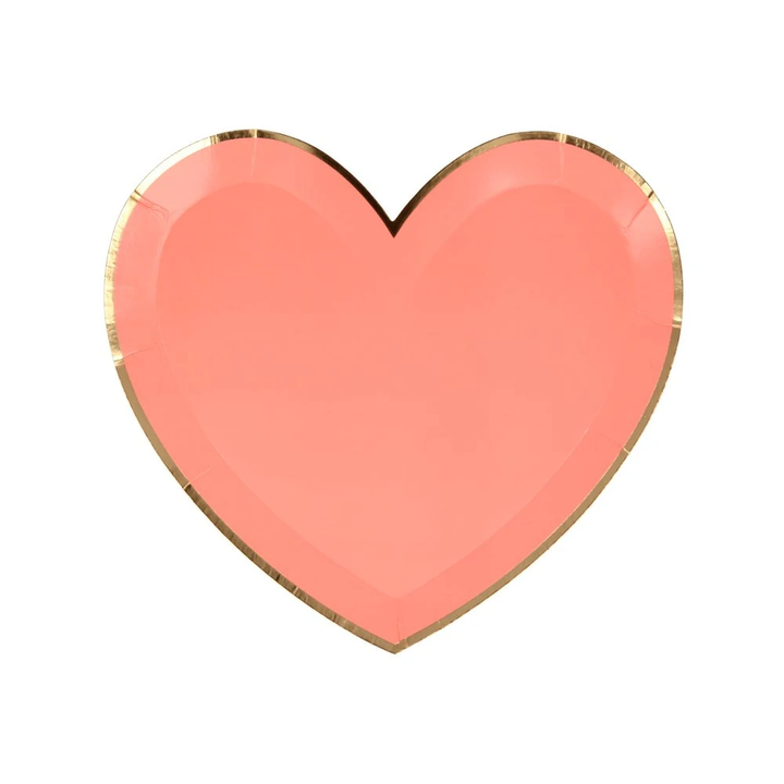 PINK HEART PLATES - SMALL Meri Meri Plates Bonjour Fete - Party Supplies
