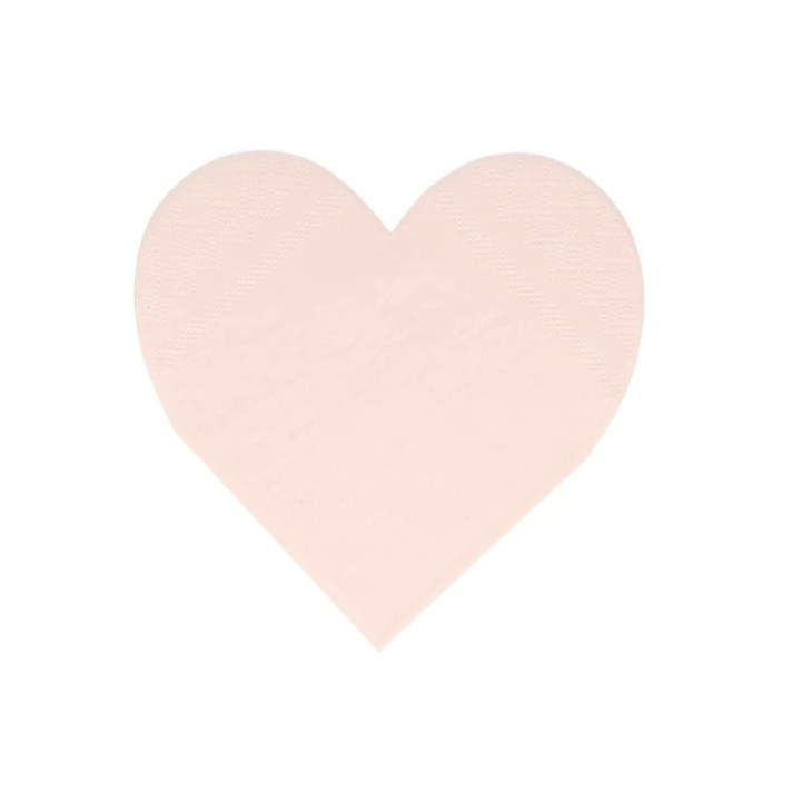 SMALL PINK HEART NAPKINS Meri Meri Napkins Bonjour Fete - Party Supplies