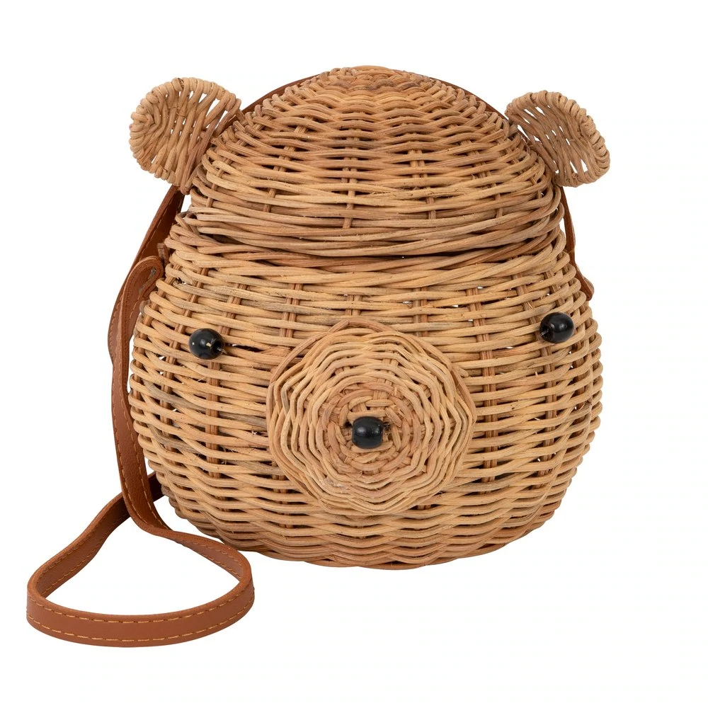 BEAR RATTAN BAG Meri Meri Bag Bonjour Fete - Party Supplies