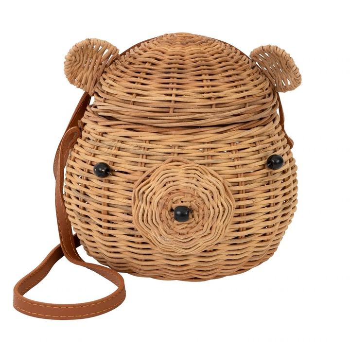 BEAR RATTAN BAG Meri Meri Bag Bonjour Fete - Party Supplies