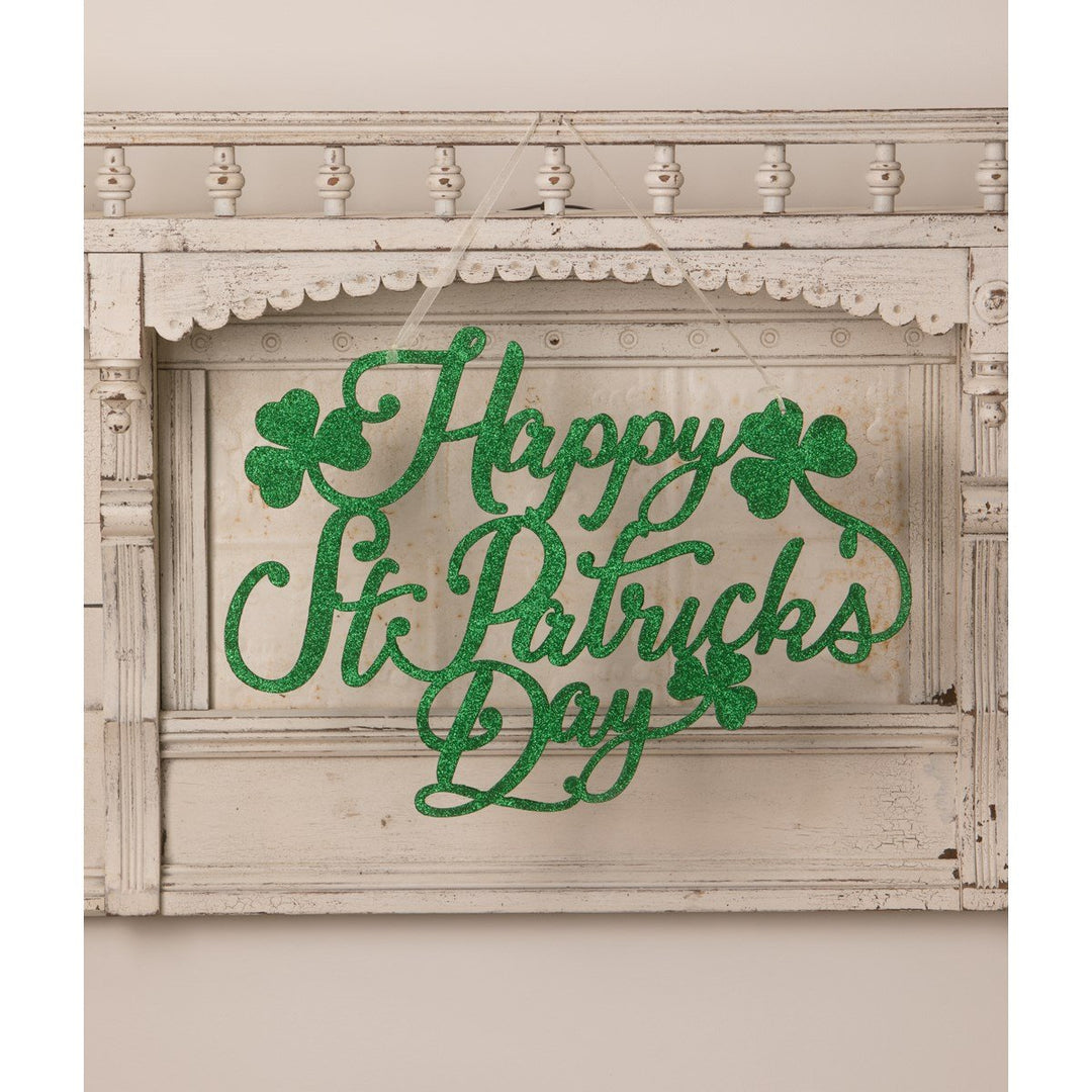 HAPPY ST PATRICK'S DAY SIGN DECORATION Bethany Lowe Designs St. Patrick's Day Bonjour Fete - Party Supplies