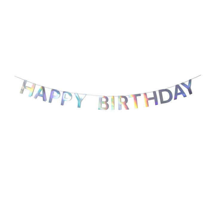 HAPPY BIRTHDAY HOLOGRAPHIC BANNER Harlow & Grey Garlands & Banners Bonjour Fete - Party Supplies