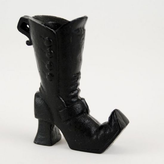 CAST IRON WITCH'S BOOT CANDLEHOLDER One Hundred 80 Degrees Halloween Home Bonjour Fete - Party Supplies
