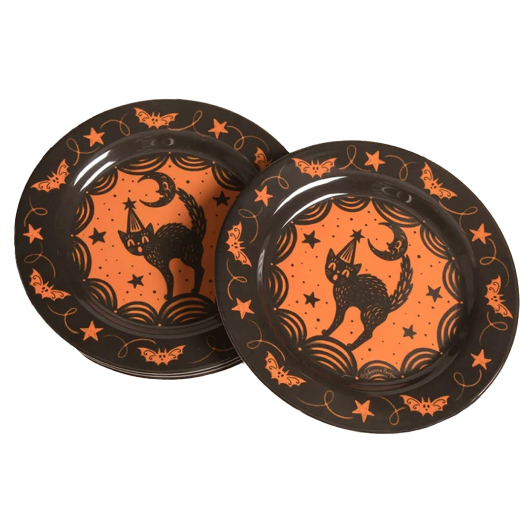 JOHANNA PARKER VINTAGE HALLOWEEN SCAREDY CAT PLATESBonjour Fete - Party Supplies