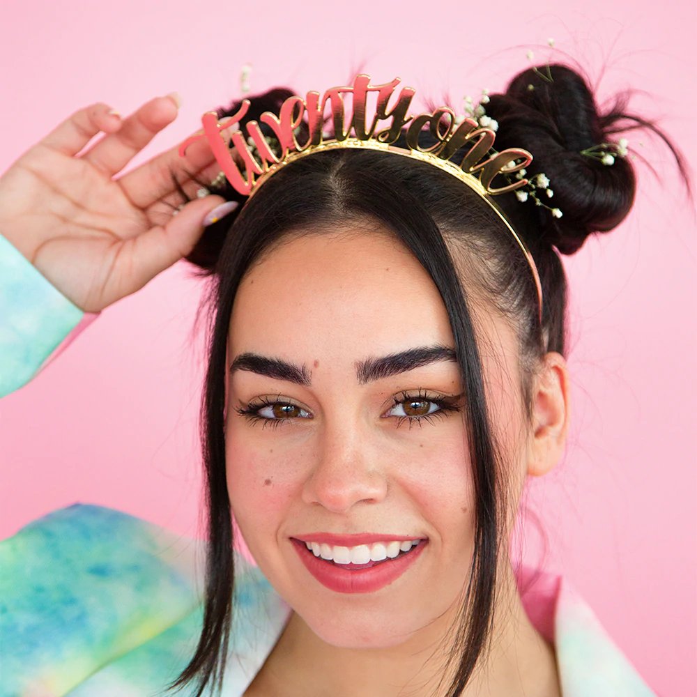 "TWENTY ONE" ROSE GOLD METAL HEADBAND Jollity & Co. + Daydream Society Bonjour Fete - Party Supplies