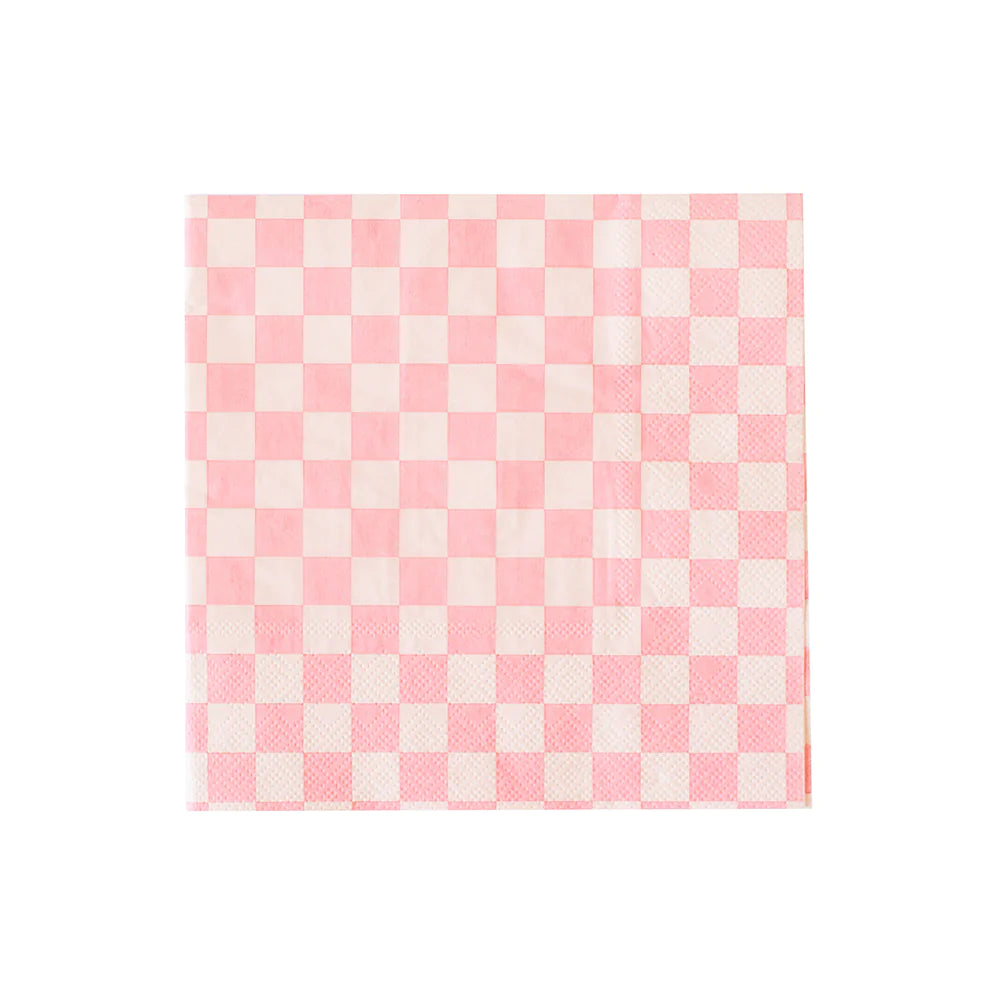Pink Checker Napkins Bonjour Fete Party Supplies Napkins