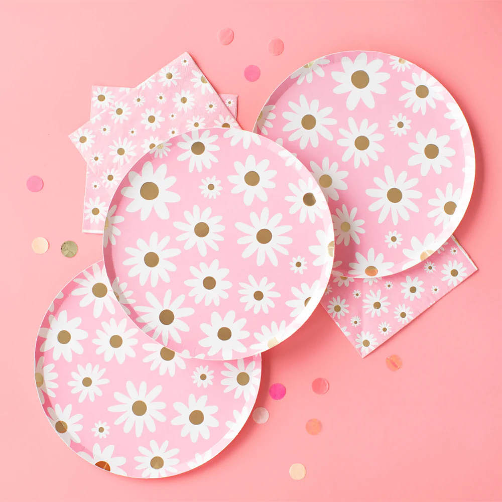 Peace & Love Daisy Dinner Plates Bonjour Fete Party Supplies Plates