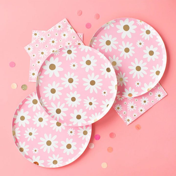 Peace & Love Daisy Dinner Plates Bonjour Fete Party Supplies Plates