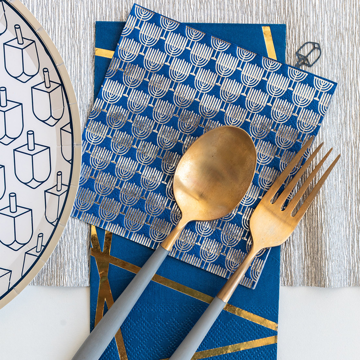 HANUKKAH MENORAH COCKTAIL NAPKINS Jollity & Co. + Daydream Society Hanukkah Bonjour Fete - Party Supplies