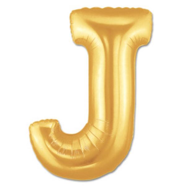 LETTER J FOIL BALLOON Northstar Balloons Balloon 16" / Metallic Gold Bonjour Fete - Party Supplies