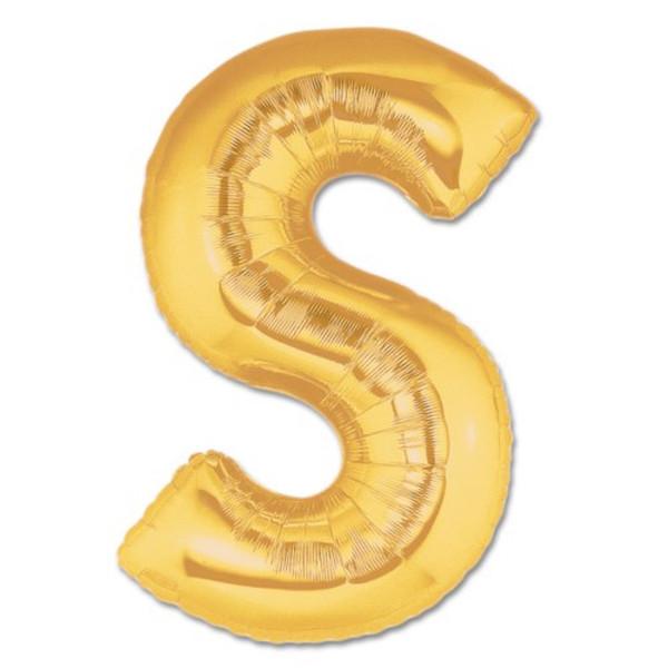 LETTER S FOIL BALLOON Northstar Balloons Balloon 16" / Metallic Gold Bonjour Fete - Party Supplies