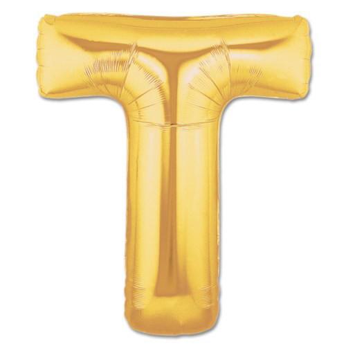 LETTER T FOIL BALLOON Northstar Balloons Balloon 16" / Metallic Gold Bonjour Fete - Party Supplies