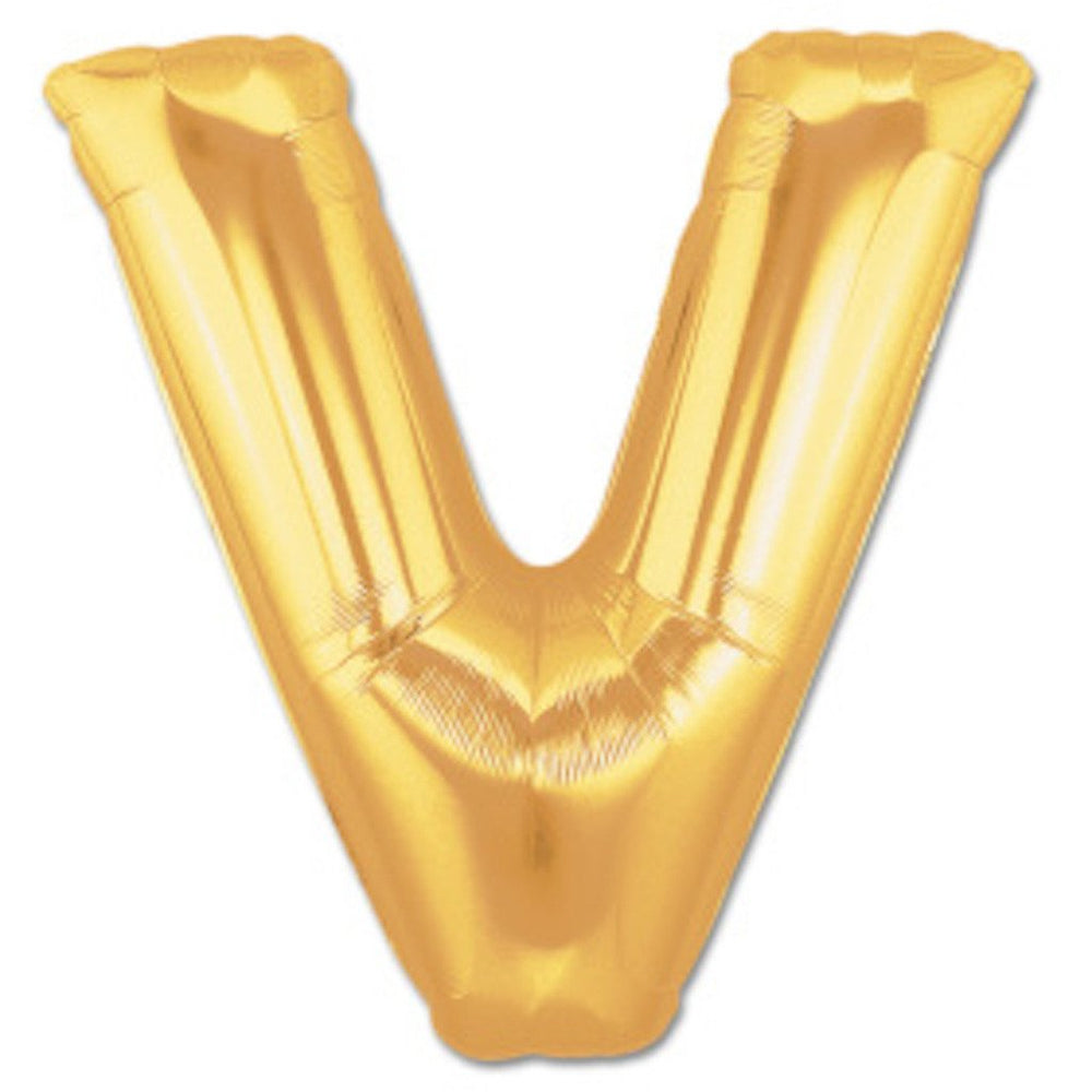 LETTER V FOIL BALLOON Northstar Balloons Balloon 16" / Metallic Gold Bonjour Fete - Party Supplies