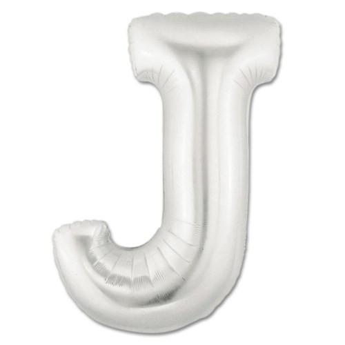 LETTER J FOIL BALLOON Northstar Balloons Balloon 16" / Metallic Silver Bonjour Fete - Party Supplies