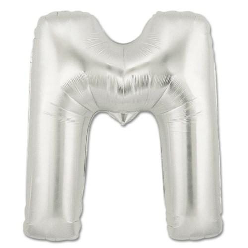 LETTER M FOIL BALLOON Northstar Balloons Balloon 16" / Metallic Silver Bonjour Fete - Party Supplies