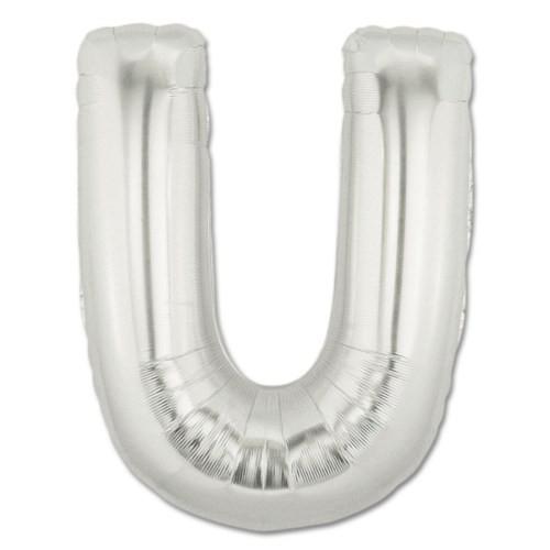 LETTER U FOIL BALLOON Northstar Balloons Balloon 16" / Metallic Silver Bonjour Fete - Party Supplies