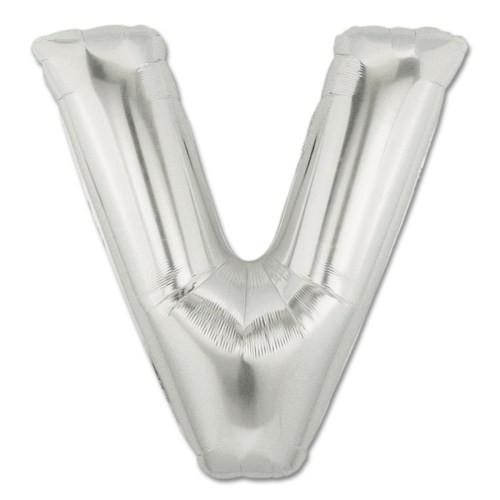 LETTER V FOIL BALLOON Northstar Balloons Balloon 16" / Metallic Silver Bonjour Fete - Party Supplies