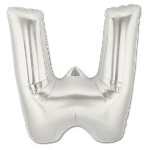 LETTER W FOIL BALLOON Northstar Balloons Balloon 16" / Metallic Silver Bonjour Fete - Party Supplies