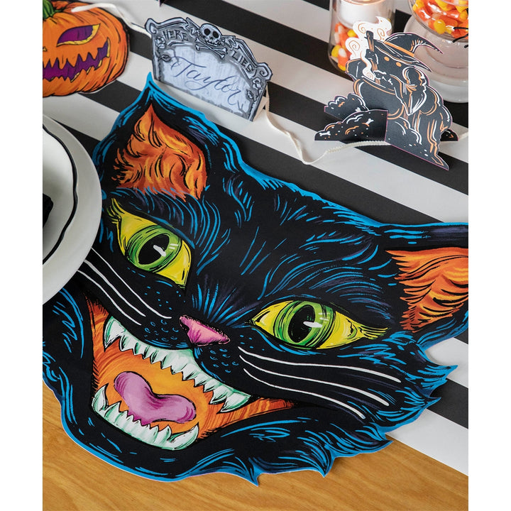 DIE CUT BLACK CAT PLACEMAT Hester & Cook Halloween Party Supplies Bonjour Fete - Party Supplies