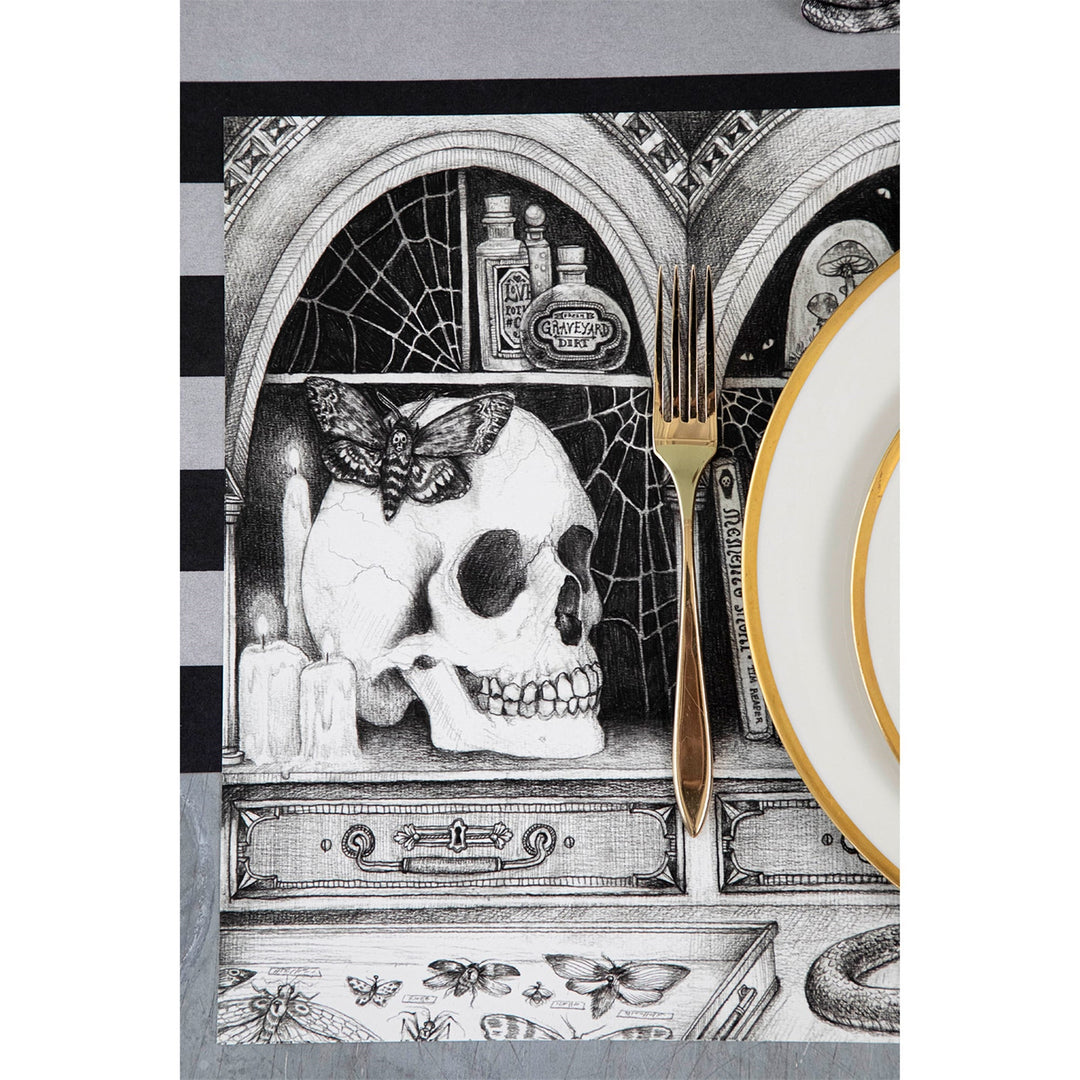 CABINET OF CURIOSITIES PLACEMAT Hester & Cook Halloween Tableware Bonjour Fete - Party Supplies