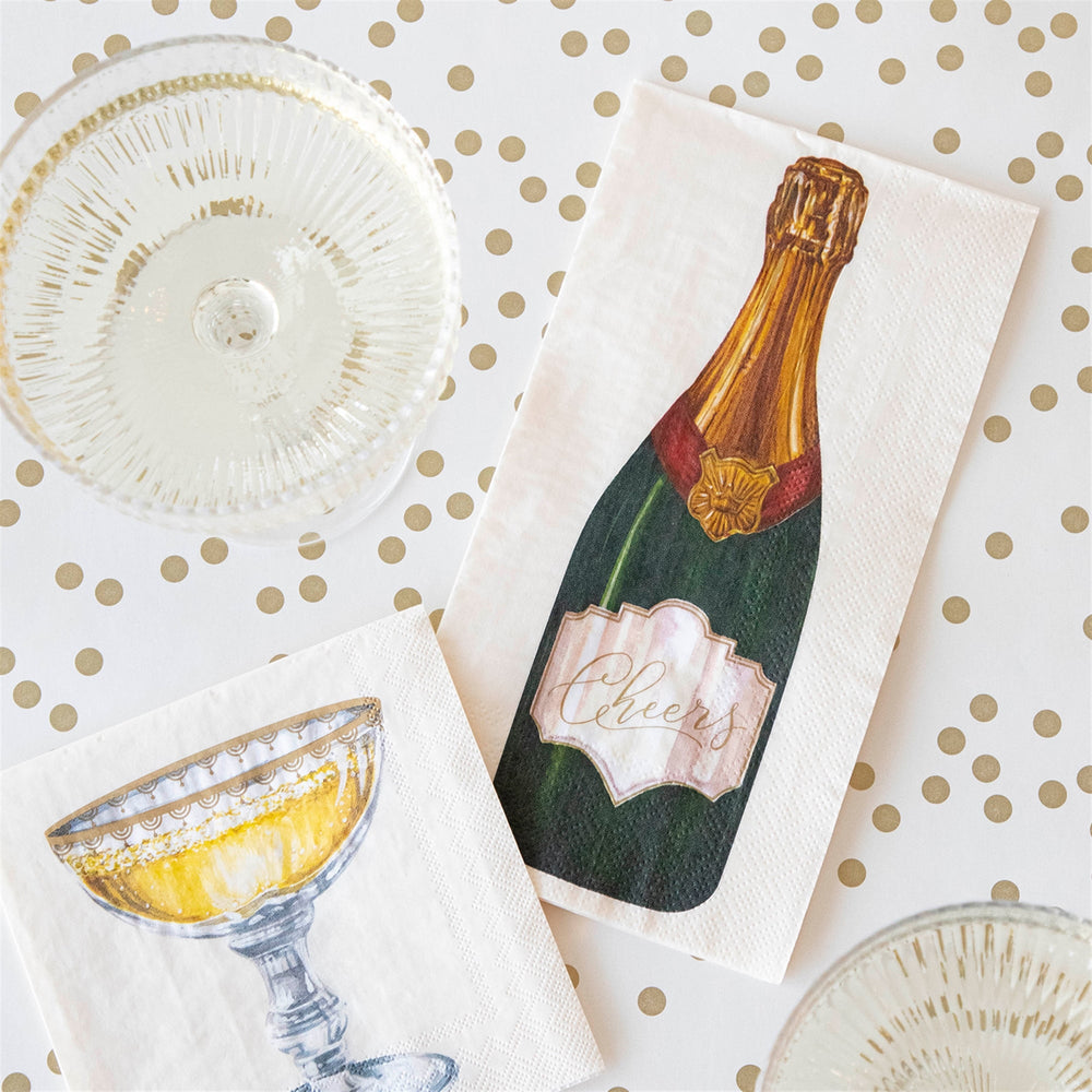 CHAMPAGNE GUEST NAPKIN Hester & Cook Napkin Bonjour Fete - Party Supplies