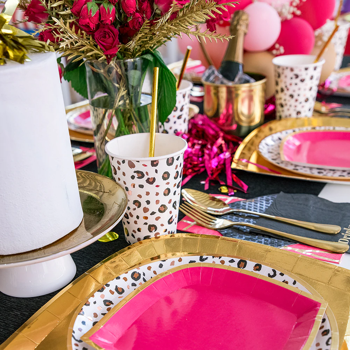 LEOPARD PRINT PARTY CUPS Jollity & Co. Cups Bonjour Fete - Party Supplies