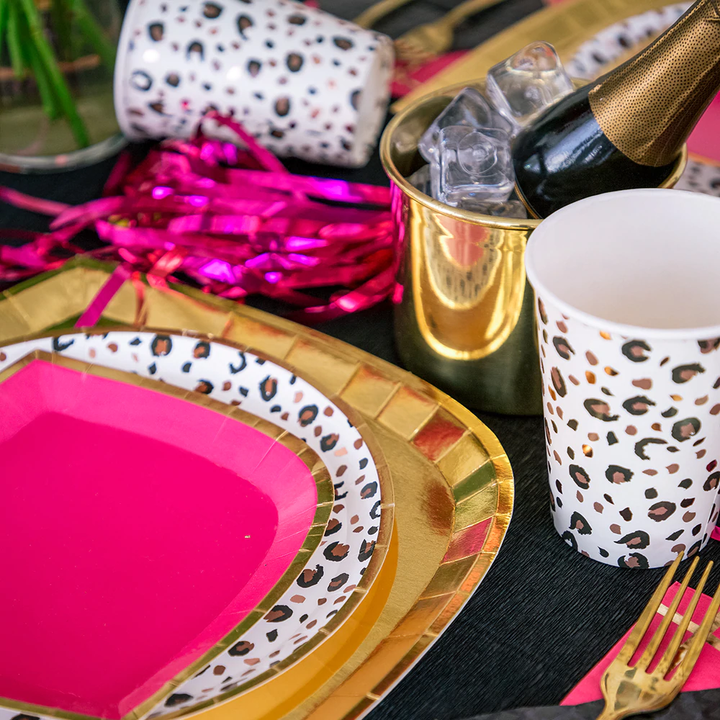 LEOPARD PRINT PARTY CUPS Jollity & Co. Cups Bonjour Fete - Party Supplies