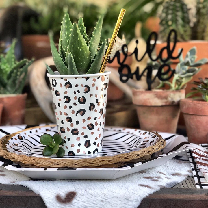 LEOPARD PRINT PARTY CUPS Jollity & Co. Cups Bonjour Fete - Party Supplies