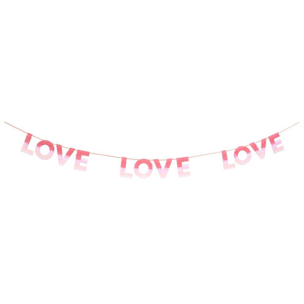 LOVE GARLAND IN OMBRE TISSUE FRINGE Meri Meri Garlands & Banners Bonjour Fete - Party Supplies