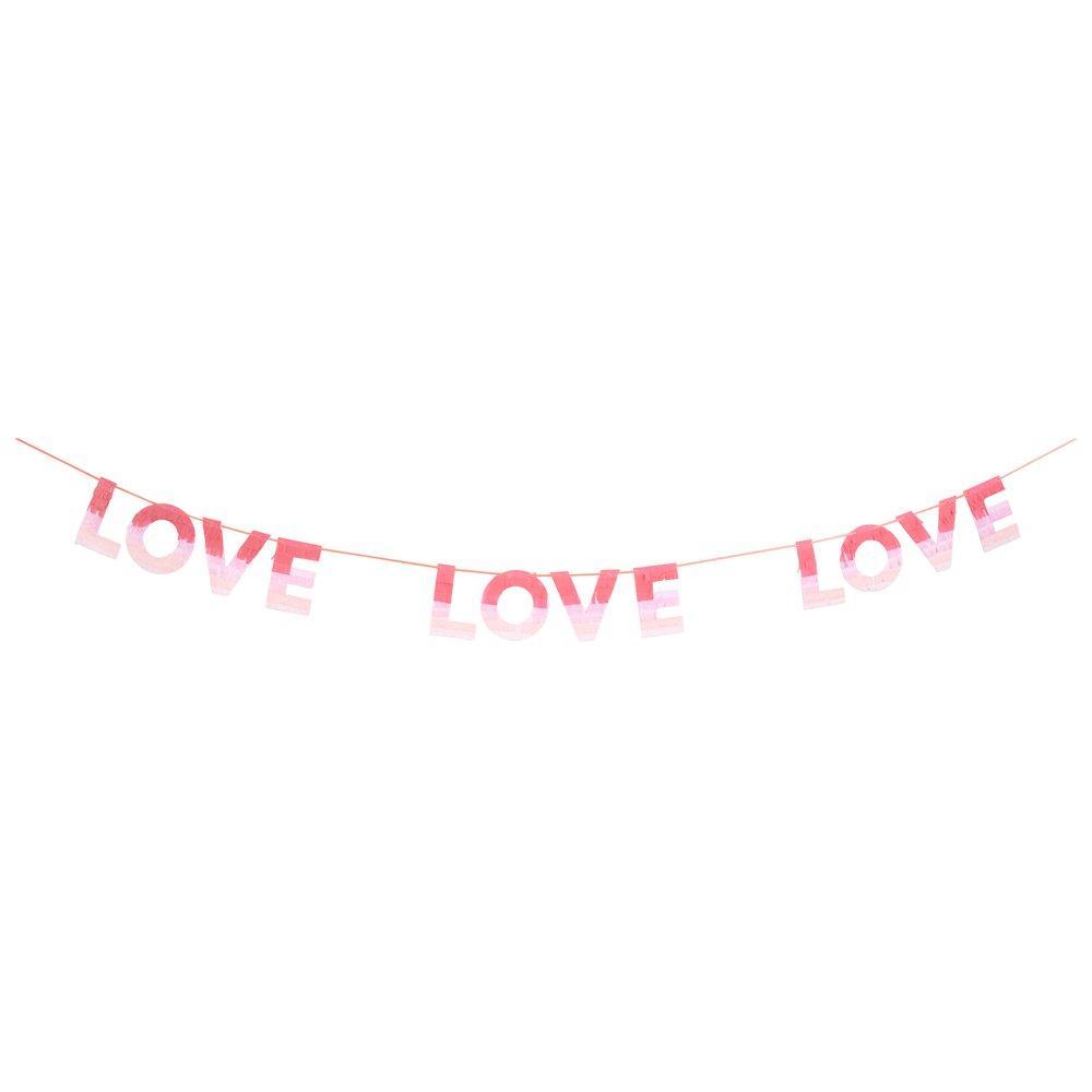 LOVE GARLAND IN OMBRE TISSUE FRINGE Meri Meri Garlands & Banners Bonjour Fete - Party Supplies