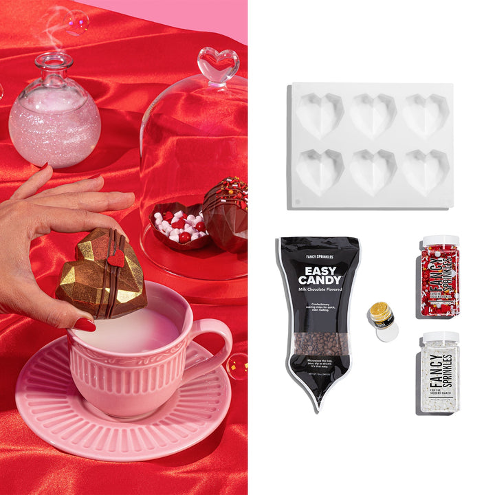 LOVE POTION HOT CHOCOLATE BOMB KIT Fancy Sprinkles Valentine's Day Treats Bonjour Fete - Party Supplies