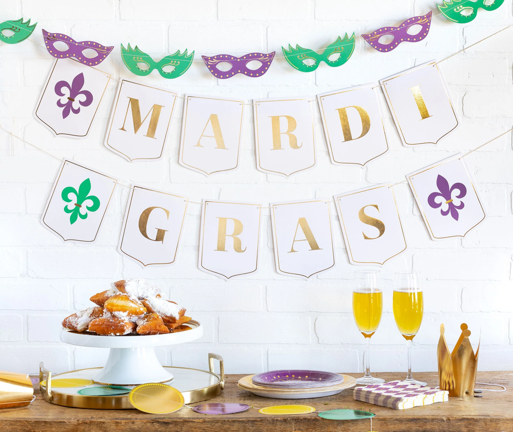 MARDI GRAS 5" NAPKINS My Mind's Eye Napkins Bonjour Fete - Party Supplies