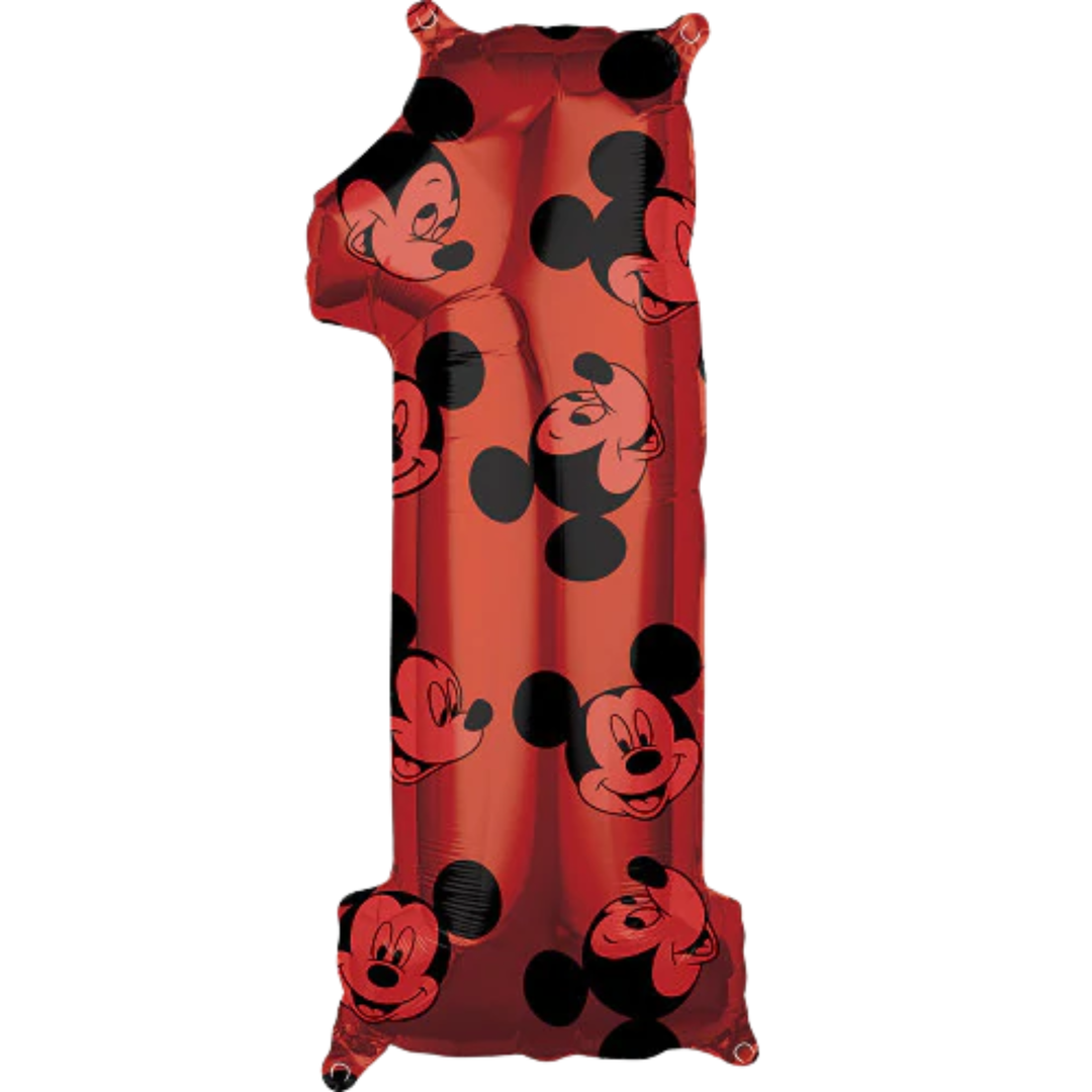 MICKEY MOUSE FOREVER NUMBER 1 BALLOON Bargain Balloons Balloons Bonjour Fete - Party Supplies