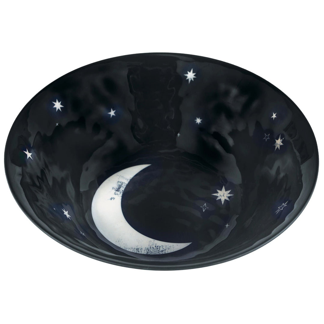MOON AND STAR BLACK MELAMINE SERVING BOWL Amscan Halloween Home Bonjour Fete - Party Supplies